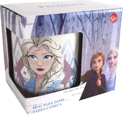 Produktbild von Tasse Frozen Motiv 325ml aus Keramik Anna & Elsa Kindertasse Mädchen