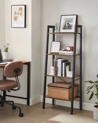 Produktbild von VASAGLE Standregal, Bücherregal, Leiterregal, mit 4 Ebenen, Leiterregal, Standregal
