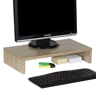 Produktbild von Monitorständer MONITOR, Sonoma Eiche - Schreibtischaufsatz 50 cm, Bildschirmerhöhung ergonomisch, Schreibtisch Organizer schmal für Arbeitszimmer und Homeoffice