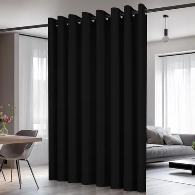 Productafbeelding van Verduisteringsgordijn met oogjes voor de kinderkamer, 214x254 cm, zwart