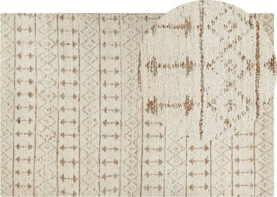BELIANI Koberec béžová bavlna konope 200 x 300 cm geometrický vzor ručne tkaný s nízkym vlasom obdĺžnikový tvar boho moderný štýl obývačka spálňa