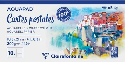 Produktbild von Clairefontaine 5x Postkarten, geleimter Block 10,5x21 cm, 10 Blatt 975955C