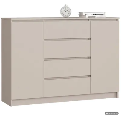 Immagine prodotto di Comò K140 Cashmere 138 cm 2 ante 4 cassetti 4 ripiani 138x40x99 cm