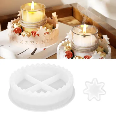 Produktbild von Gießform Silikon Adventskalender Kerzenhalter für DIY Weihnachten Ostern Halloween