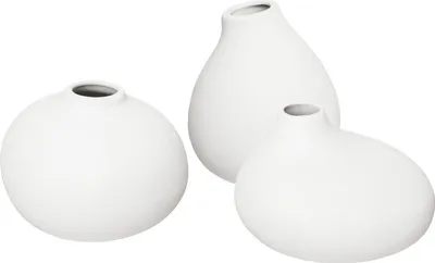 Produktbild von Blomus Vasen 3er-Set Nona White, Dekovasen, Blumenvasen, Porzellan, 66514