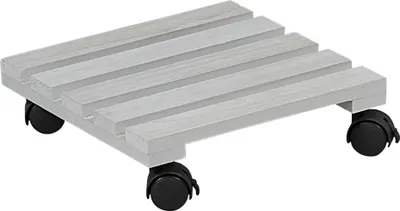 Produktbild von KESPER 69105 Pflanzenroller ausem Pappelholz, grau, 30 x 30 x 8 cm