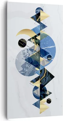 Produktbild von Bild auf Leinwand - Leinwandbild - Einteilig - Abstraktion Geometrisch Berge - 65x120cm - Wand Bild - Wanddeko - Wandbilder - Leinwanddruck - Bilder - Wanddekoration - Leinwand bilder - PA65x120-4814