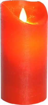 Produktbild von LED echtwachs Stumpenkerze rot Höhe 15 cm mit Einschaltautomatic + Timer