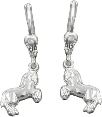 Produktbild von Ohrringe Ohrhänger Brisur Pferd Pferde 925 Silber Ohrschmuck Silberohrringe