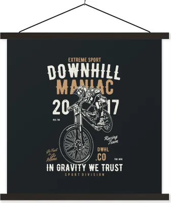 Produktbild von MuchoWow® Textilposter Mancave - Motorrad - Rennen - Retro 60x60 cm mit schwarzem Rahmen - Posteraufhänger