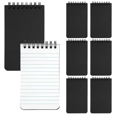 Produktbild von Mini Notizblöcke Spiralbindung A7 Schwarz 8er Set