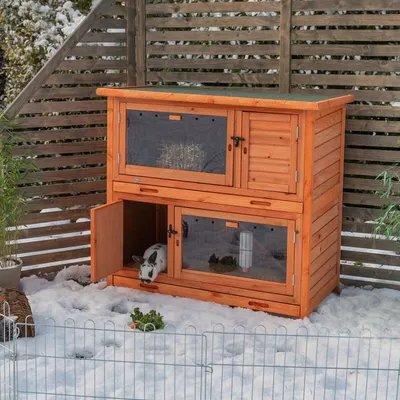 Produktbild von TRIXIE Kleintierstall mit Wärmedämmung - braun - 116 × 113 × 65 cm