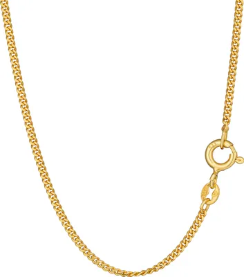 Produktbild von NKlaus Halskette 45cm Panzerkette diamantiert 925 Silber Gelbgold vergoldet 1,3mm breit 15081