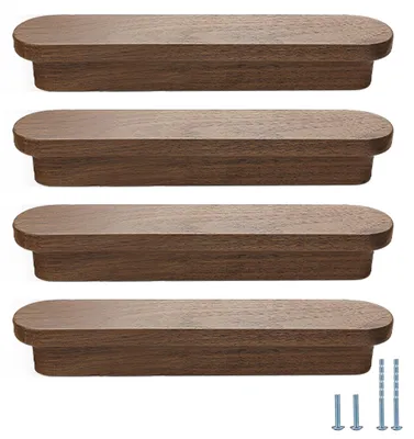 Immagine prodotto di Maniglia in legno di noce, 158 mm, confezione da 10 pezzi, per ante di armadi e cassetti