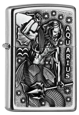 Obrázek produktu pro Zapalova? Zippo Aquarius znamení zv?rokruhu Vodná? Street Chrome v?truodolný