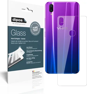 Produktbild von 2x Schutzfolie für Vivo Z3x Rückseite - Anti-Shock 9H Folie dipos Glass Kunststoffglas