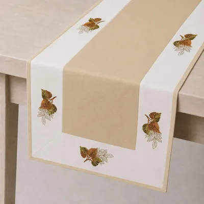 Produktbild von Tischwäsche mit Stickerei Herbstblätter 40 x 90 cm