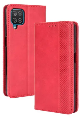 Produktbild von Samsung Galaxy A12 Hülle - Coverup Vintage Style Klapphülle - Rot