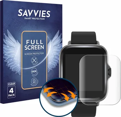 Produktbild von 4x Savvies Fullscreen Schutzfolie für Denver SWC-156 Displayschutz Folie Fullcover Klar Transparent