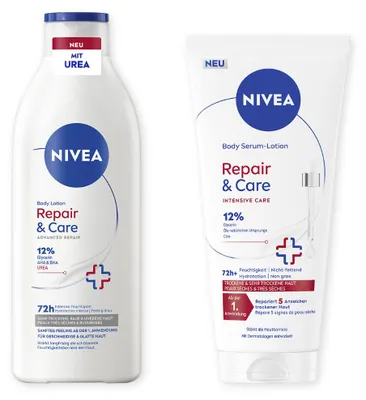 Produktbild von NIVEA Repair & Care Urea Body Lotion 400ml + Serum-Lotion 200ml