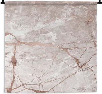 Produktbild von MuchoWow® Wandteppich Wandbehang Marmor - Altrosa - Rosa 150x150 cm Tapisserie Dekoration Wandtuch - Wohnaccessoires - Modernes