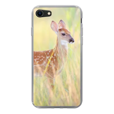 Produktbild von MuchoWow® Handyhülle Schutzhülle Hülle für iPhone 8 Hirsche - Gras - Grün Silikon Softcase Handy Hülle - Schutzhaube