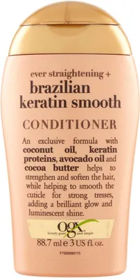 Produktbild von OGX Brazilian Keratin Conditioner 88,7 ml – Haarspülung mit Kokosöl & Keratin