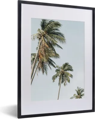 Produktbild von MuchoWow® Gerahmtes Poster Palmen - Sommer - Tropisch 30x40 cm - Poster mit Schwarzem Bilderrahmen Wandposter Rahmen Foto Bilder - Wandposter Schlafzimmer
