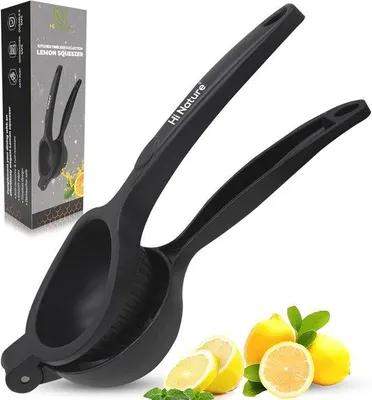 Productafbeelding van Robuuste Handmatige Citruspers voor Citroenen en Limoenen - Duurzame Roestvrijstalen Juicer | Zwart