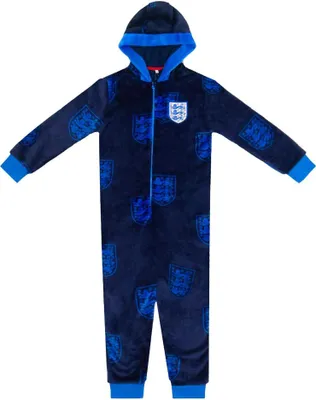 Immagine prodotto di Inghilterra - Abbigliamento da notte per bambini, stampato all-over, in pile GF1096 (152-158) (blu scuro)