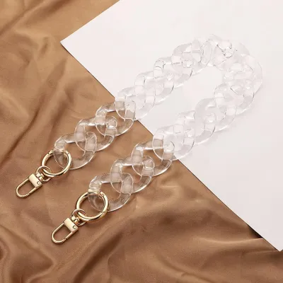 Acryl-Taschenkette, transparent, 80 cm, abnehmbar, für Handtaschen