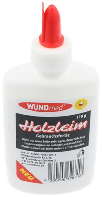 Produktbild von Holzleim 110 Gramm, Gebrauchsfertig, in weißer Schraubflasche