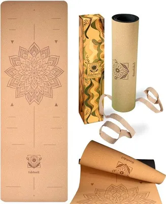 Productafbeelding van Yogamat 183 x 61 cm - kurk - antislip - ideaal voor yoga en pilates