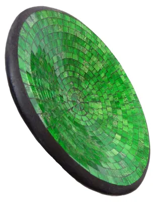 Image de Bol en mosaïque Bol en argile Bol en verre Bol déco Mosaïque artisanat pierres en verre Déco rond XXL, vert