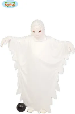 Produktbild von weißes Gespenst Kinderkostüm Halloween, Größe: 5 - 6 Jahre Farbe: Weiß