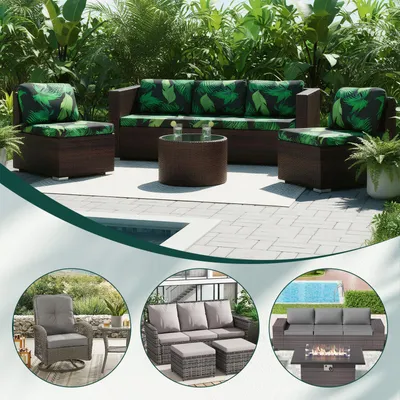 Produktbild von 3 Stück Patio Kissenbezug für Terrassenmöbel, Outdoor-Sofabezüge Stretch Sofakissenbezüge, Ersatzbezüge für Terrassenmöbel,Sommer