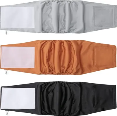 Produktbild von Avont 3 Stück Wiederverwendbare Hundewindeln, Bauchband Hund für Inkontinenz Hund, waschbare und umweltfreundliche für Hund Rüde -Schwarz/Braun/Grau