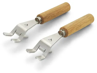 Produktbild von Universal-Griffe | Grillrostheber aus Edelstahl | abnehmbar - robust für alle Grillroste (Stäbe von links nach rechts)
