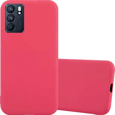 Produktbild von Cadorabo Hülle für Oppo Reno6 5G Schutzhülle in Rot Handyhülle TPU Silikon Etui Case Cover