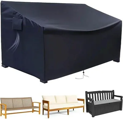 Image de Housse de protection étanche Unyqoos® pour banc de jardin 3 places – tissu Oxford 210D avec revêtement PU, résistant aux UV, avec ventilation et cordon de serrage