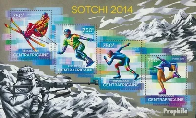 Produktbild von Briefmarken Zentralafrikanische Republik 2014 Mi 4785-4788 Kleinbogen (kompl. Ausgabe) postfrisch Sotschi 2014
