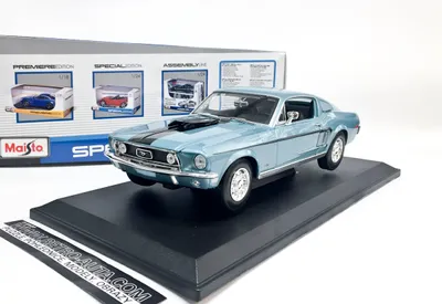 Produktbild von Maisto MAI31167BLUE - 1/18 - Ford Mustang GT Cobra Jet, hellblau/schwarz, 1968