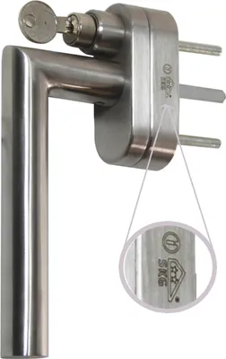 Produktbild von Fenstergriff FG 13 Edelstahl Stiftlänge 40 mm Abschliessbar SKG2 Rasterolive