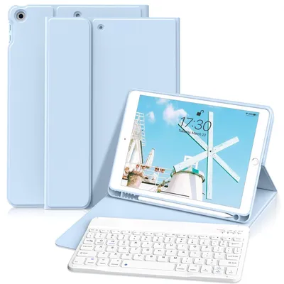 Obrázok produktu pre Kryt na klávesnicu, kompatibilný s modelmi 9, 8 a 7, pre nemeckú klávesnicu s rozložením QWERTZ, svetlomodrej farby