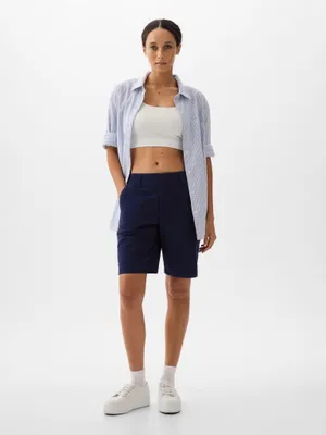 Produktbild von GAP Shorts Regular Fit knielang mittelhohe Taille elastisch Baumwolle dunkelblau
