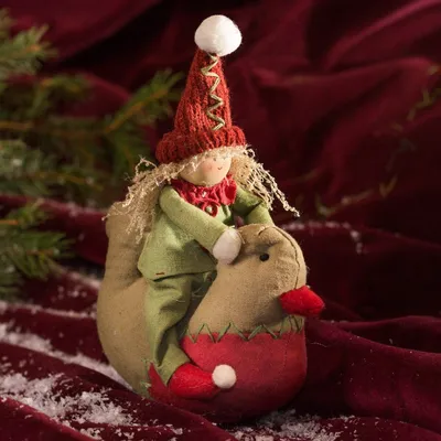 Produktbild von Weihnachtswichtel auf Taube, bezaubernde Stoffpuppe, Heinzelmänchen als Deko