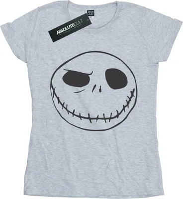 Produktbild von Disney - "Nightmare Before Christmas Jack's Big Face" T-Shirt für Damen BI35527 (L) (Grau)