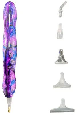 Diamond Painting Pen, Harz, 6 Bohrer, Blau-Lila
