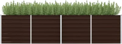 Zdjęcie produktu dla Maison Exclusive – podwyższona grządka ogrodowa, brązowa, 320 x 80 x 77 cm, stal ocynkowana