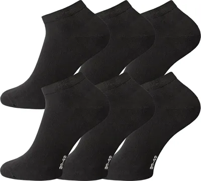 Produktbild von TippTexx 24 6 Paar Bio Baumwolle Sneakersocken (GOTS), Schwarz, Größe 35-38